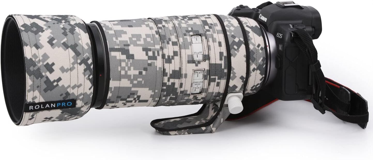 ROLANPRO Waterproof Lens Cover for Canon RF 100-500mm F/4.5-7.1 L is USM Camouflage Rain Cover-#10 Tree Waterproof