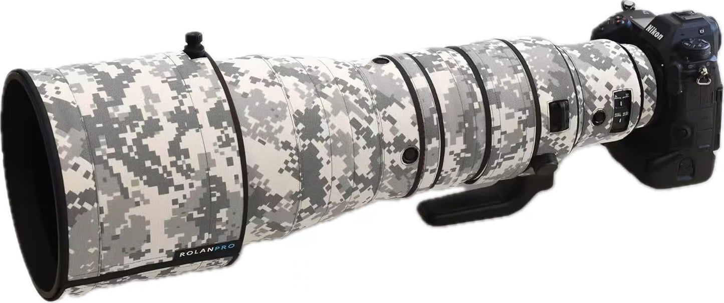 Rolanpro Waterproof Lens Cover for Nikon Z 400mm F2.8 TC VR S Rain Cover Lens Protective Sleeve Case Clothing-#11 Wilderness camo