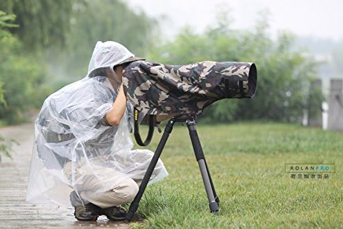 ROLANPRO L Size Rain Cover Raincoat for Telephoto, 90cm Length for Sigma 300-800mm,400mm f/2.8、 500mm f/4、600mm f/4、800mm f/5.6 Lens-#Army Green Waterproof