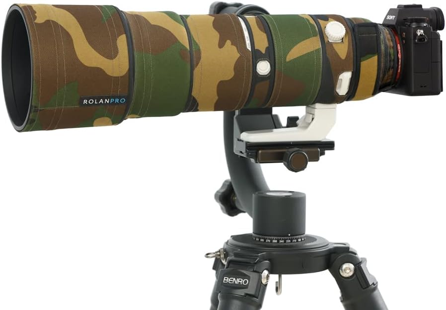 ROLANPRO Waterproof Camouflage Cover for Sony FE 200-600mm F5.6-6.3 G OSS Protective Sleeve Case Clothing Raincover-#27 Jungle camo Waterproof