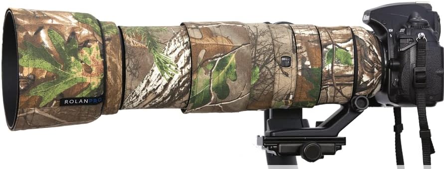 Rolanpro Lens Cover Camouflage Rain Cover for Nikon AF-S 200-500mm f/5.6E FL ED VR Camera Lens Protective Sleeve Case-#9 Classical Grass Waterproof
