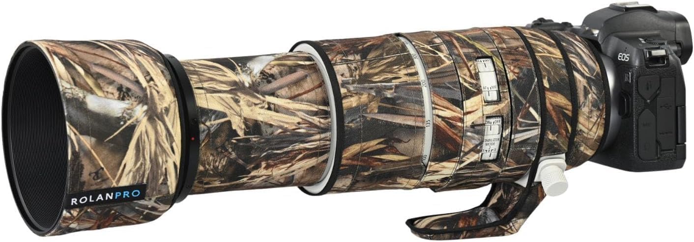 ROLANPRO Waterproof Lens Cover for Canon RF 100-500mm F/4.5-7.1 L is USM Camouflage Rain Cover-#10 Tree Waterproof