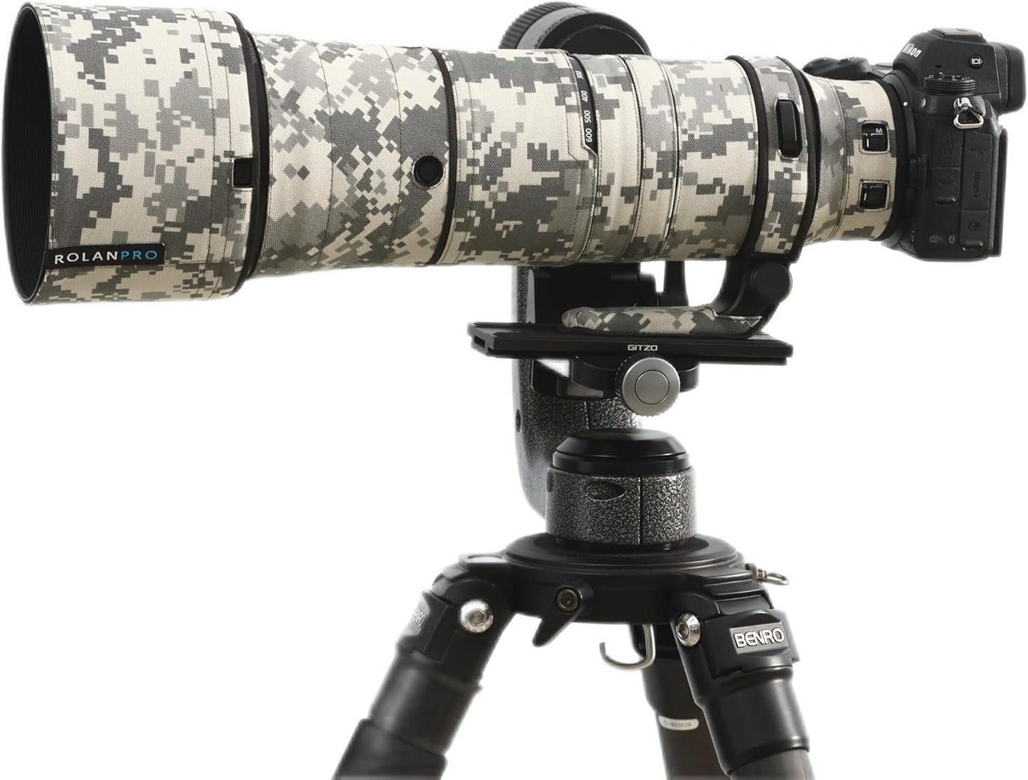 Rolanpro Waterproof Camouflage Cover for Nikon Z 180-600mm F/5.6-6.3 VR Raincover Protection Sleeve Case Clothing-#9 Grass Camo Waterproof