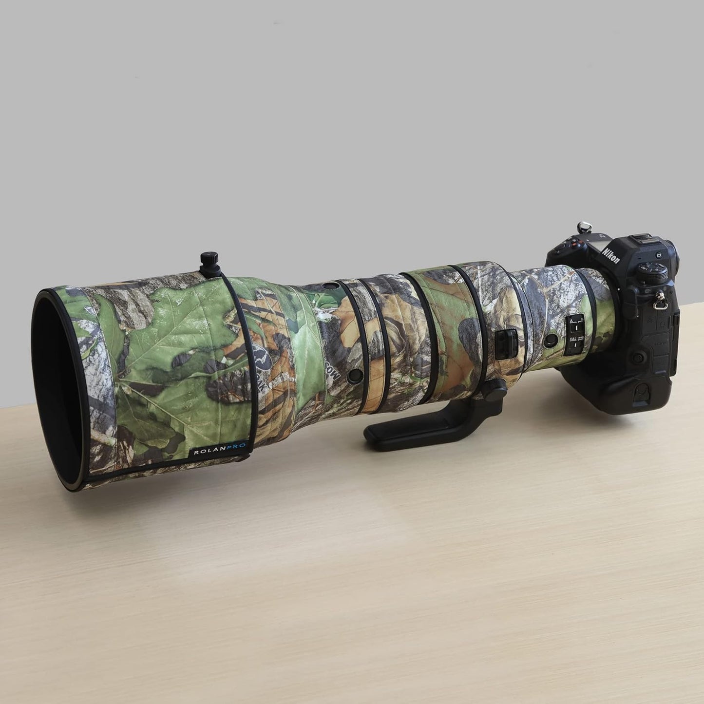 Rolanpro Waterproof Lens Cover for Nikon Z 400mm F2.8 TC VR S Rain Cover Lens Protective Sleeve Case Clothing-#11 Wilderness camo