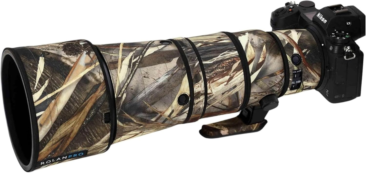 ROLANPRO Waterproof Lens Camouflage Cover for Nikon Z 600mm F6.3 VR S Rain Cover Lens Protective Sleeve Case Clothing-#39 Reed B Waterproof
