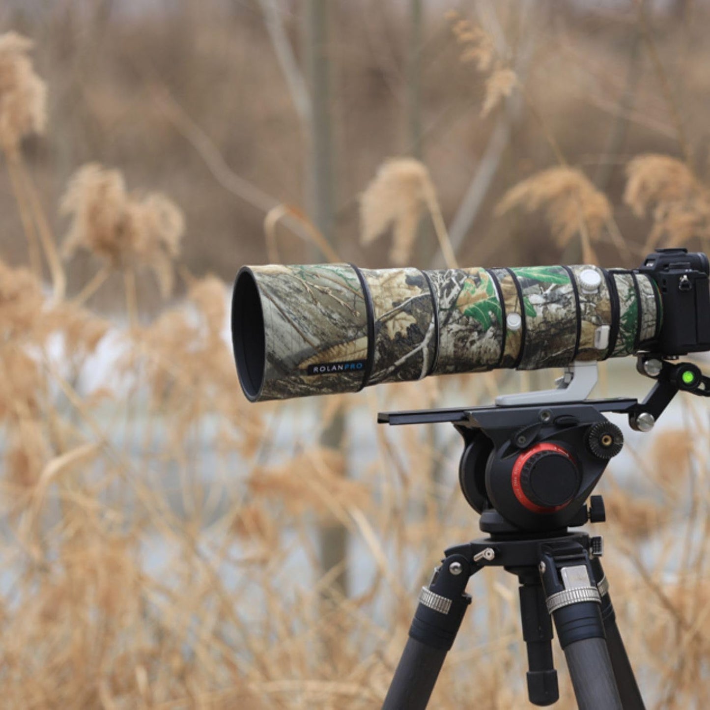 ROLANPRO Waterproof Camouflage Cover for Sony FE 200-600mm F5.6-6.3 G OSS Protective Sleeve Case Clothing Raincover-#27 Jungle camo Waterproof
