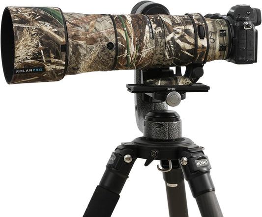 Rolanpro Waterproof Camouflage Cover for Nikon Z 180-600mm F/5.6-6.3 VR Raincover Protection Sleeve Case Clothing-#9 Grass Camo Waterproof