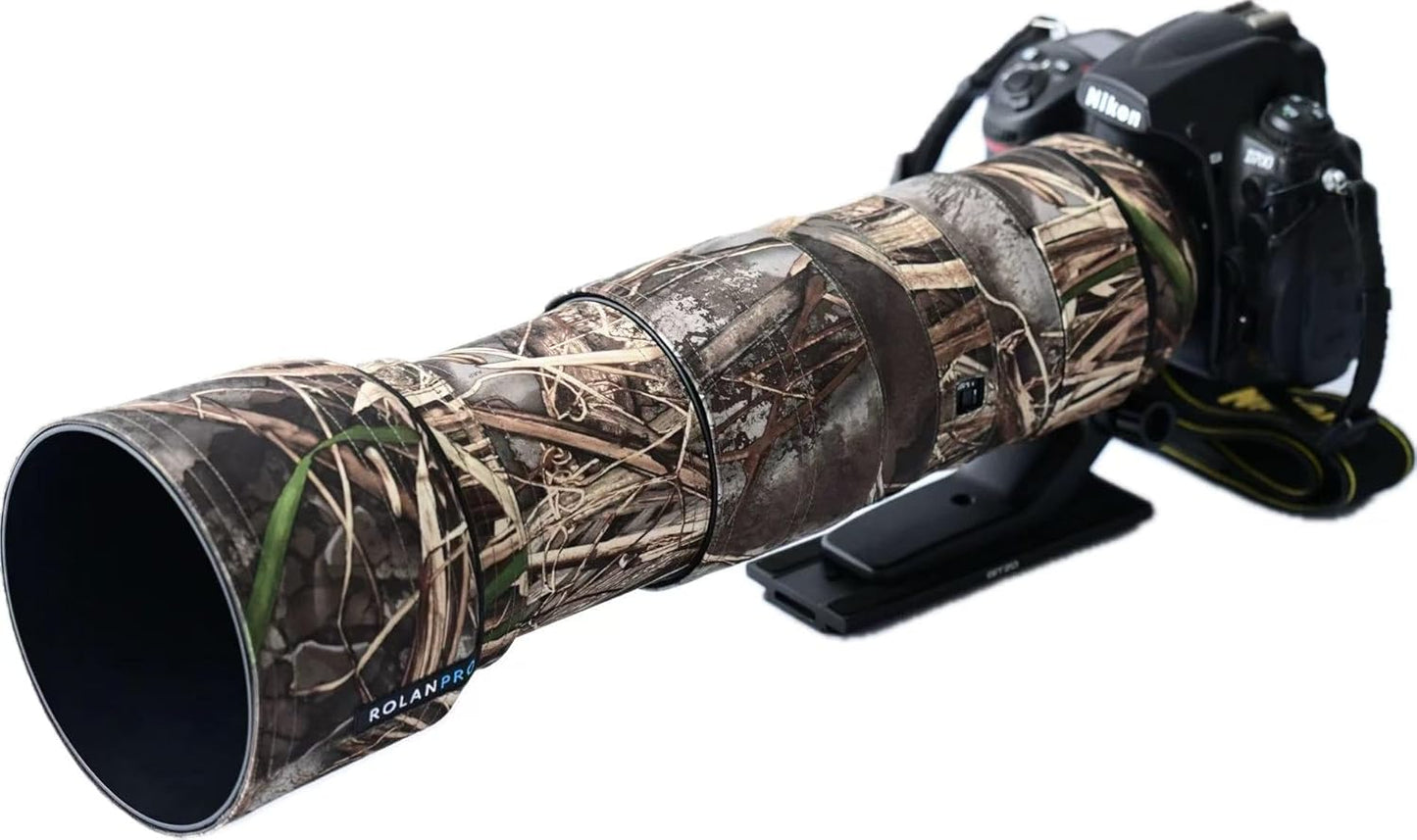 Rolanpro Lens Cover Camouflage Rain Cover for Nikon AF-S 200-500mm f/5.6E FL ED VR Camera Lens Protective Sleeve Case-#9 Classical Grass Waterproof