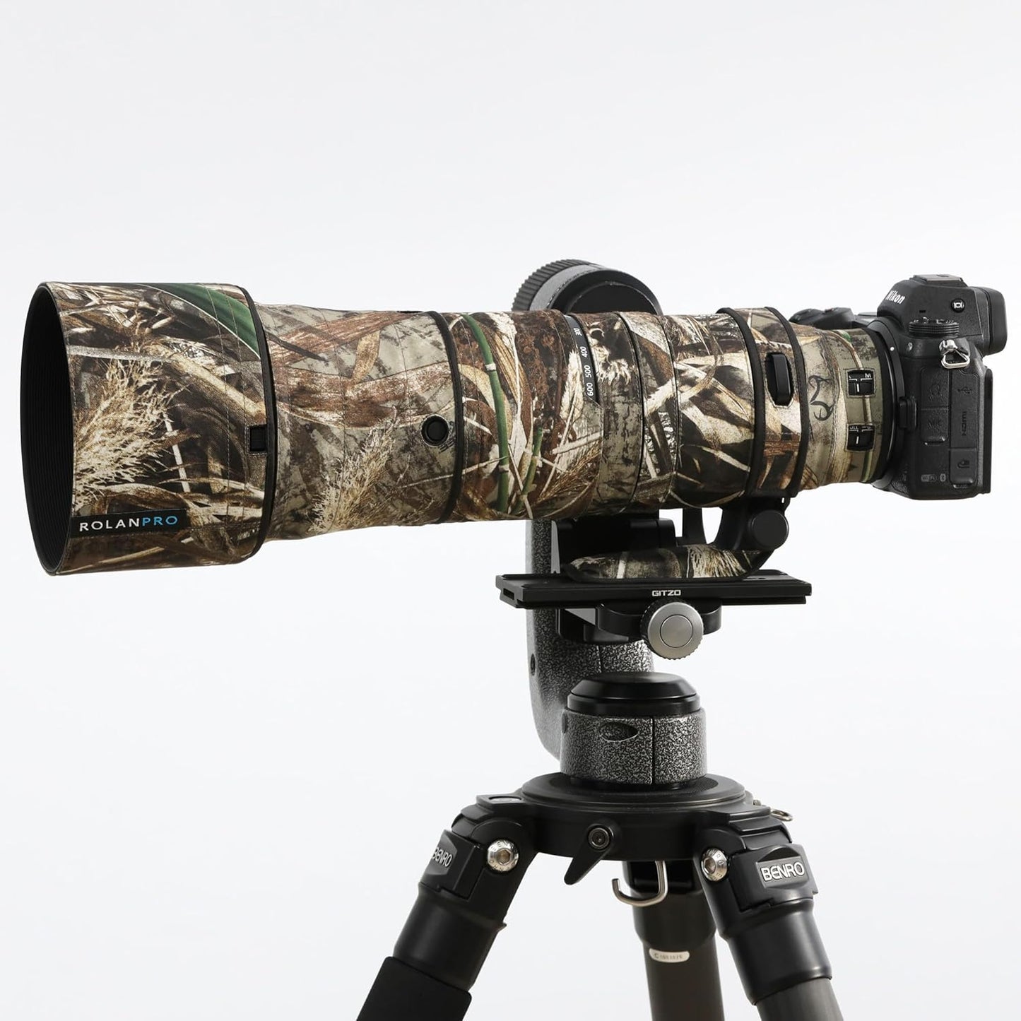 Rolanpro Waterproof Camouflage Cover for Nikon Z 180-600mm F/5.6-6.3 VR Raincover Protection Sleeve Case Clothing-#9 Grass Camo Waterproof